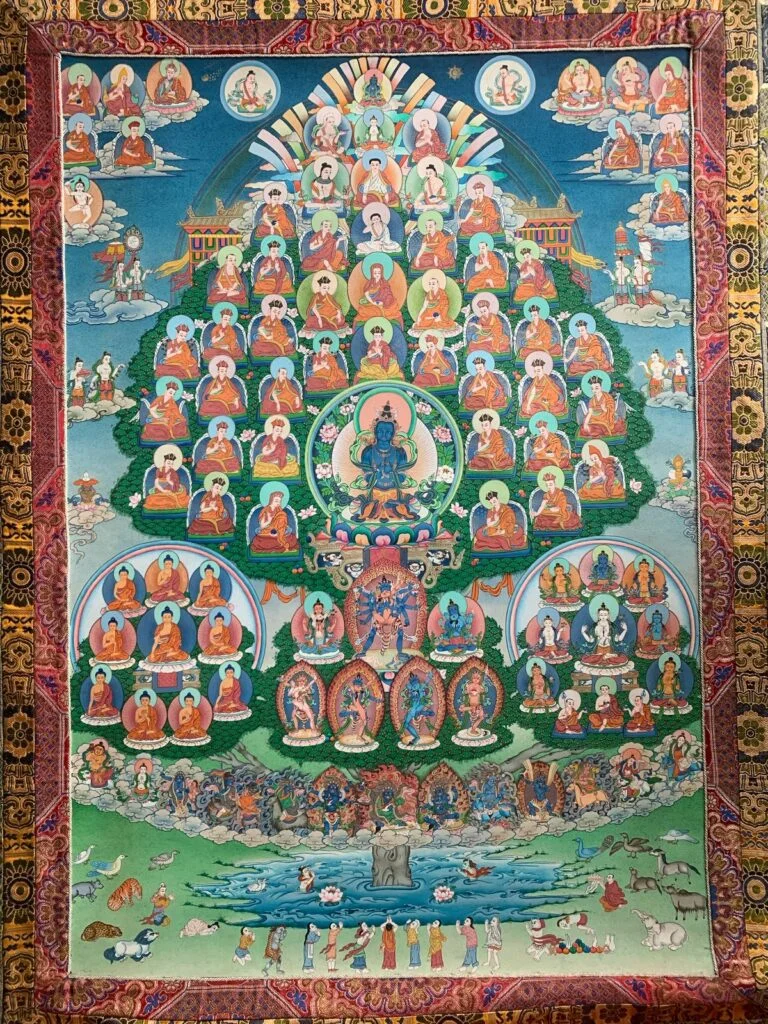 Lineage Painting: Karma Kagyu Refuge Tree by Suman Bhomjan