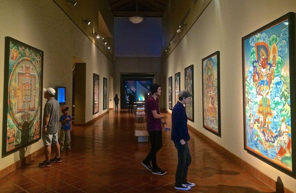 Sacred Realms: Paintings by Lama Shashi Dhoj Tulachan from the Gayle and Edward P. Roski Collection at the Bowers Museum.
