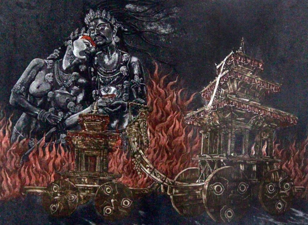 Bhairab and Bhadrakali by artist Anil Machamasi
